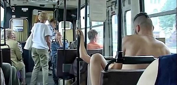  Extreme public sex in a city bus by a couple in front of all the passengers